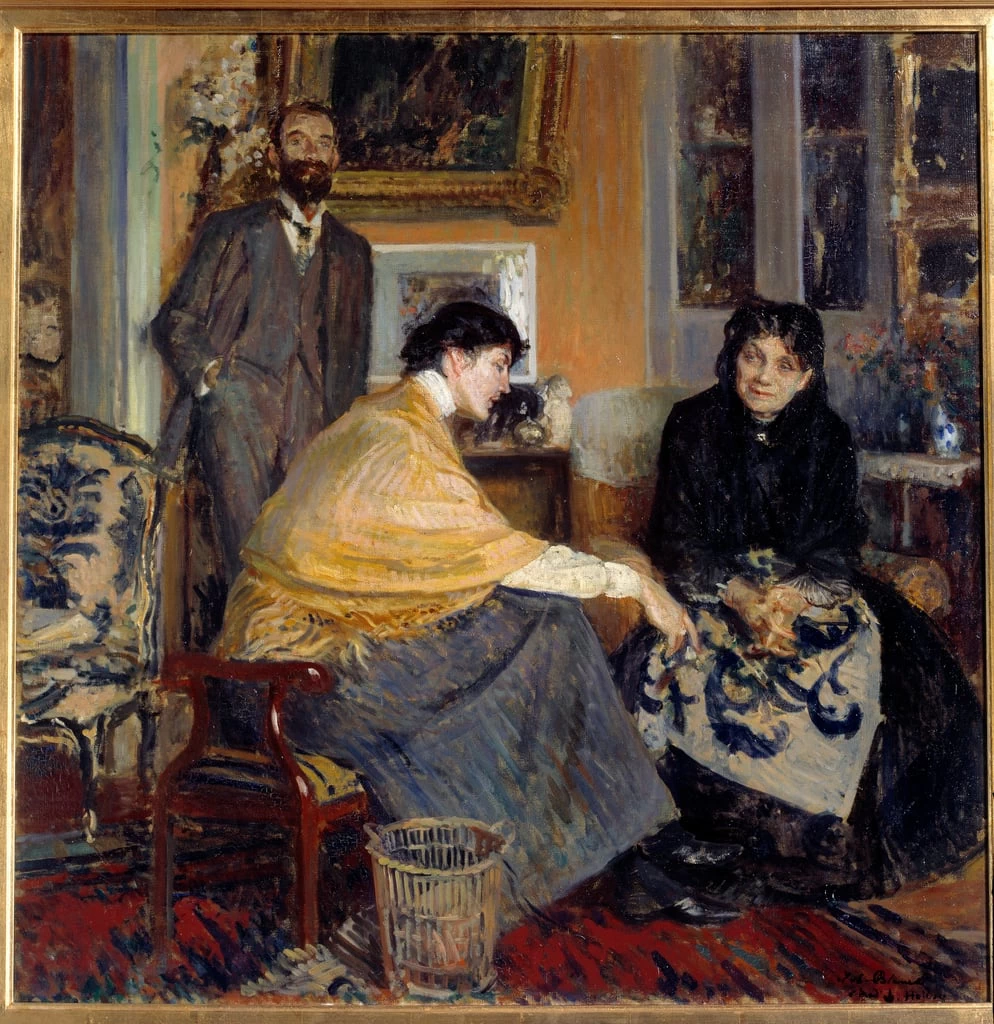 La signora Ludovic Halevy, suo figlio lo scrittore Elie Halevy (1870 - 1937) e Florence Halevy